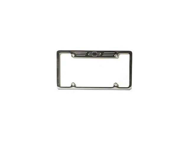 Chevy License Plate Frame, Billet Aluminum, With Bowtie Logo, 1955-1957