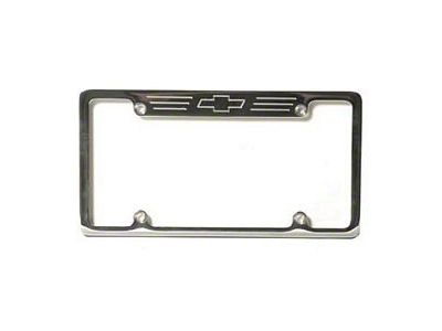 Chevy License Plate Frame, Billet Aluminum, With Bowtie Logo, 1955-1957
