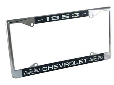 Chevy License Plate Frame, With Chevy Logo, 1953