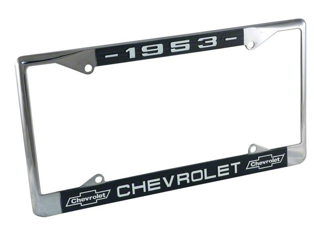 Chevy License Plate Frame, With Chevy Logo, 1953