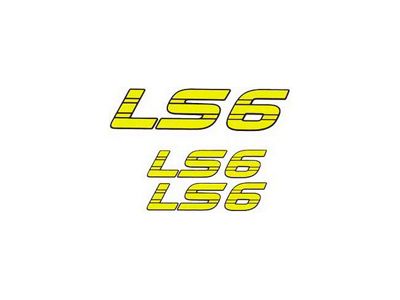 Chevy LS6 Decal Set, Yellow, 1955-1957