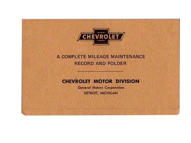 Chevy Mileage Maintenance & Receipt Records Folder, 1955-1957