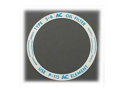 Chevy Oil Filter Canister Lid Decal, 1955 V8 & 1955-1957 6-Cylinder