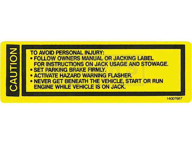 Chevy Or GMC Jack Base Decal, 1973-1979