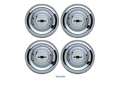 Hub Caps with Bowtie Logo; Chrome with Bombay Ivory (55-56 Chevrolet Truck)