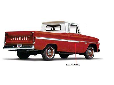 Chevy Or GMC Truck Lower Door Molding Left, 1962-1966