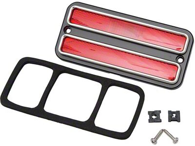 Chevy Or GMC Truck Rear Side Marker Light, Red, With ChromeBezel, 1968-1972