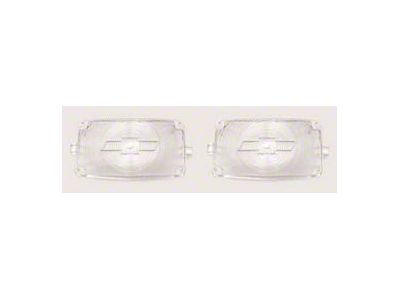 Chevy Parking Light Lenses, With Bowtie Logos, Clear, 1956