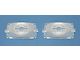 Chevy Parking Light Lenses, With Chrome Bowtie Logos, Clear, 1956