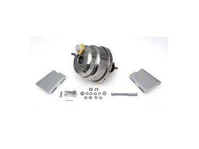 Chevy Power Brake Booster Kit, 7, Dual Diaphragm, Chrome, 1955-1957