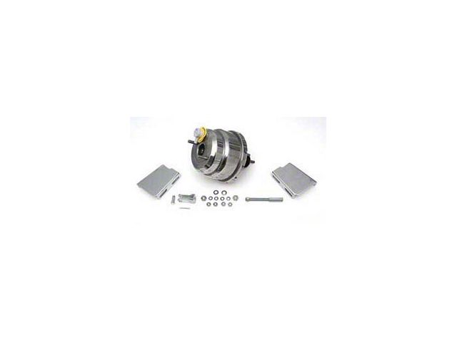 Chevy Power Brake Booster Kit, 7, Dual Diaphragm, Chrome, 1955-1957