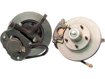 Chevy Power Front Disc Brake Kit, At The Wheel, With Ford Bolt Pattern & 2 Dropped Spindles, For Mustang II, 1949-1954