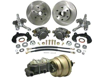 Chevy Power Front Disc Brake Kit, With Chevy Bolt Pattern &2 Drop Spindles, For Mustang II, 1949-1954