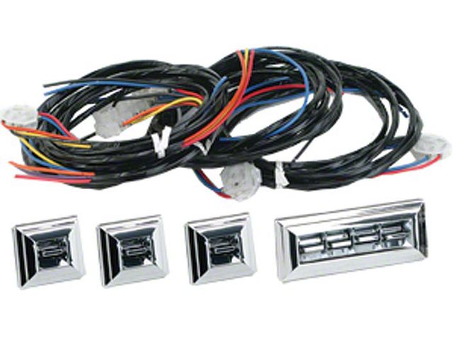 Chevy Power Window Switches, With Wiring, 2 Or 4-Door, 4-Windows, 1949-1954