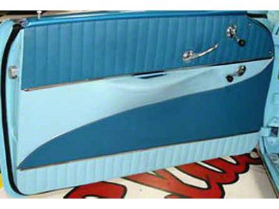 Chevy Preassembled Door Panels, With Armrests Installed, Bel Air 2-Door Hardtop, 1956
