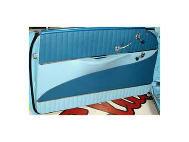 Chevy Preassembled Door Panels, With Armrests Installed, Bel Air 4-Door Hardtop, 1956