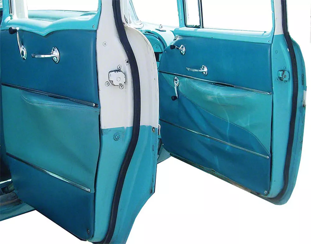 Eckler s Chevy Preassembled Door Quarter Interior Panel Kit 4 Door Sedan Bel Air 1956 Chevrolet Bel Air Nomad One Fifty Turquoise