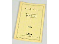 Price List Booklet, Accessory, New Car (1950 Fleetline; 1950 Styleline Deluxe)