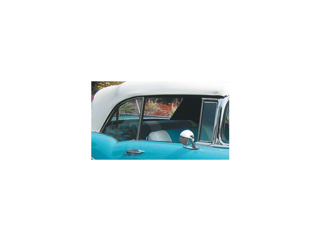 Chevy Quarter Glass, Installed In Frame, Clear, Convertible, Right, 1955-1957 (Bel Air Convertible)