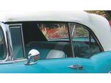 Chevy Quarter Glass, Installed In Frame, Tinted, Convertible, Left, 1955-1957 (Bel Air Convertible)