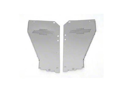 Chevy Radiator Filler Panels, Bowtie, Polished Stainless Steel, For Stock Core Support, 1955