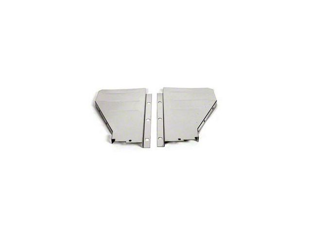 Chevy Radiator Filler Panels, Ribbed, Stainless Steel, For CCI Tubular Radiator Core Support, 1956