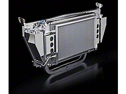 Extreme Module Radiator Cooling System with Core Support; Silver/Black (1956 150, 210, Bel Air, Nomad w/ A/C & Automatic Transmission)