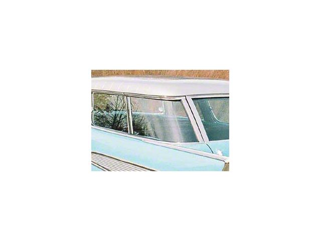 Chevy Rear Curved Quarter Glass, Left, Clear, Nomad, 1955-1957 (Nomad, All Models)