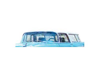 Chevy Rear Curved Quarter Glass, Left, Date Coded, Clear, Nomad, 1955-1957 (Nomad, All Models)