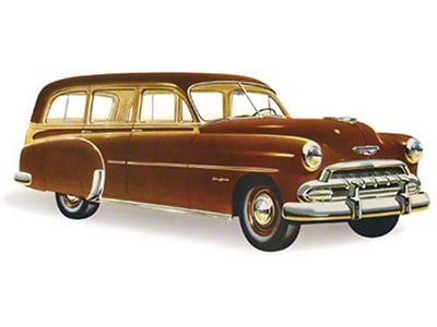 Chevy Rear Door Glass, Tinted, Station Wagon,Except '49 Woody, 1949-1952 (Styleline Deluxe, Station Wagon, Steel)
