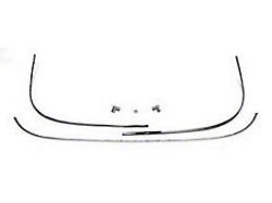 Chevy Rear Glass Set, Stainless Steel, Restored, 2-Door Hardtop, 1955-1957