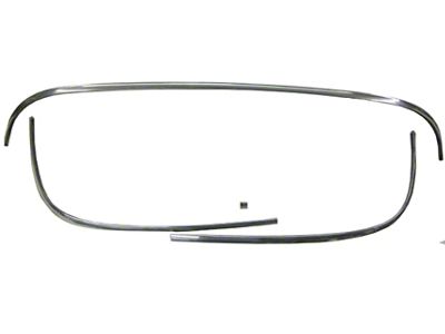 Chevy Rear Glass Set, Stainless Steel, Restored, Sedan, 1955-1957
