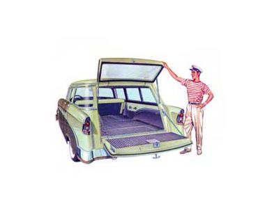 Chevy Rear Liftgate Glass, Tinted, Date Coded, Wagon & Sedan Delivery, 1955-1957