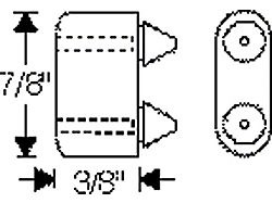 Chevy Rubber Bumper, Door, Two-Pronged, 3/8, 1952-1954