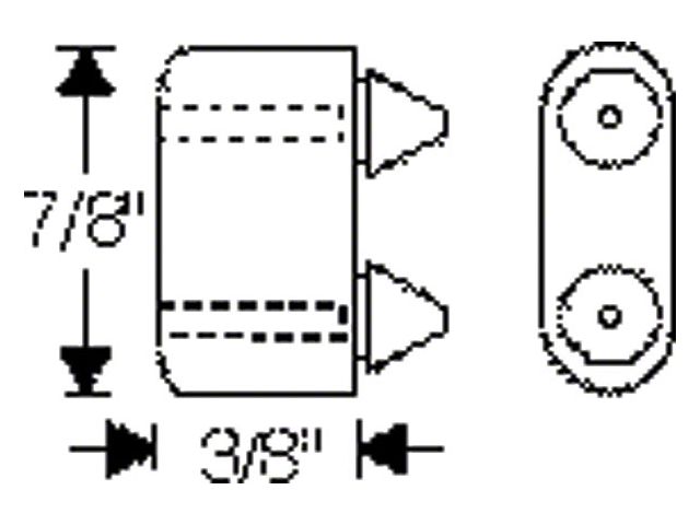 Chevy Rubber Bumper, Door, Two-Pronged, 3/8, 1952-1954