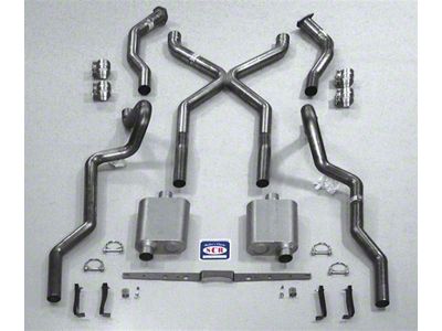 Chevy SCR X Quickflow Performance Dual 2-1/2 Exhaust System, For Use With 3/4 Length Shorty Headers, Stainless Steel, Small Block, 1955-1957