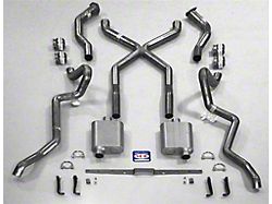 SCR X Quickflow Performance Dual 2-1/2 Exhaust System, With Corner Exit Tailpipes, For Use With 3/4 Length Shorty Headers, Small Block Aluminized (55-57 Chevy Bel Air; 55-57 Chevy 150; 55-57 Chevy 210)