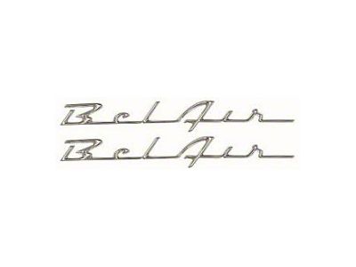 Chevy Script Emblems, Chrome, Bel Air,1955-1956