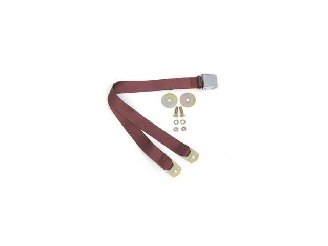 Chevy Seat Belt, Front, Burgundy, 1955-1957