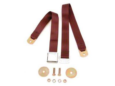 Chevy Seat Belt, Front, Maroon, 1955-1957
