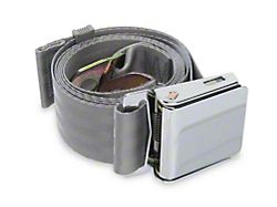 Seat Belt, Front, Silver (55-57 Chevy Bel Air; 55-57 Chevy 150; 55-57 Chevy 210; 55-57 Chevy Nomad)