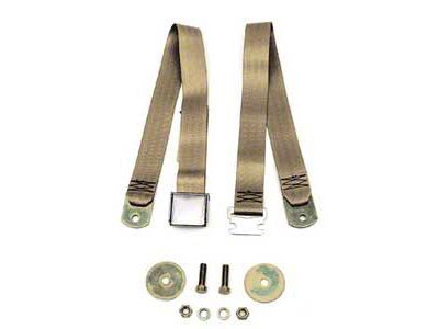Chevy Seat Belt, Front, Tan, 1955-1957