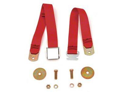 Early Chevy Seat Belt, Rear, Bright Red, 1949-1954