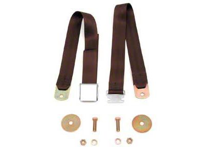 Chevy Seat Belt, Rear, Brown, 1955-1957