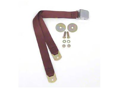 Chevy Seat Belt, Rear, Burgundy, 1955-1957