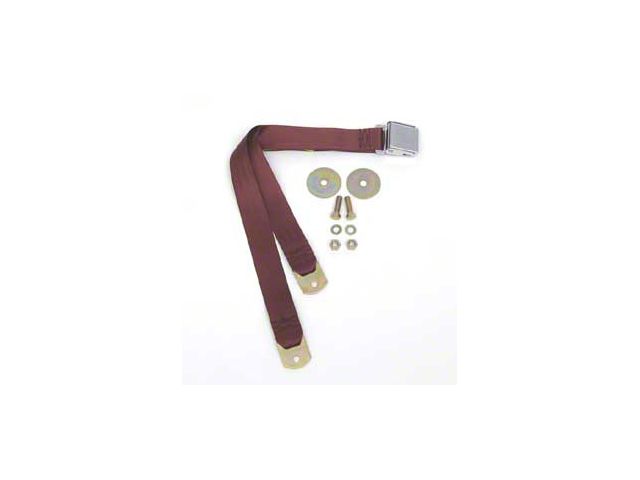 Chevy Seat Belt, Rear, Burgundy, 1955-1957