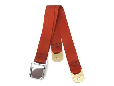 Chevy Seat Belt, Rear, Dark Red, 1955-1957