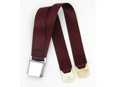 Chevy Seat Belt, Rear, Maroon, 1955-1957