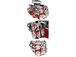 Chevy Serpentine Belt Pulley Kit, With Power Steering, Small Block, Short Water Pump, Polished, 1955-1957