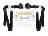 Chevy Shoulder Harness, Seat Belt Kit, 3-Point Retractable,Black, 1955-1957